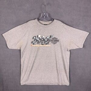 VTG Y2K 2001 Harley Davidson Men's XL Graphic T-Shirt Atlanta Gray Read!